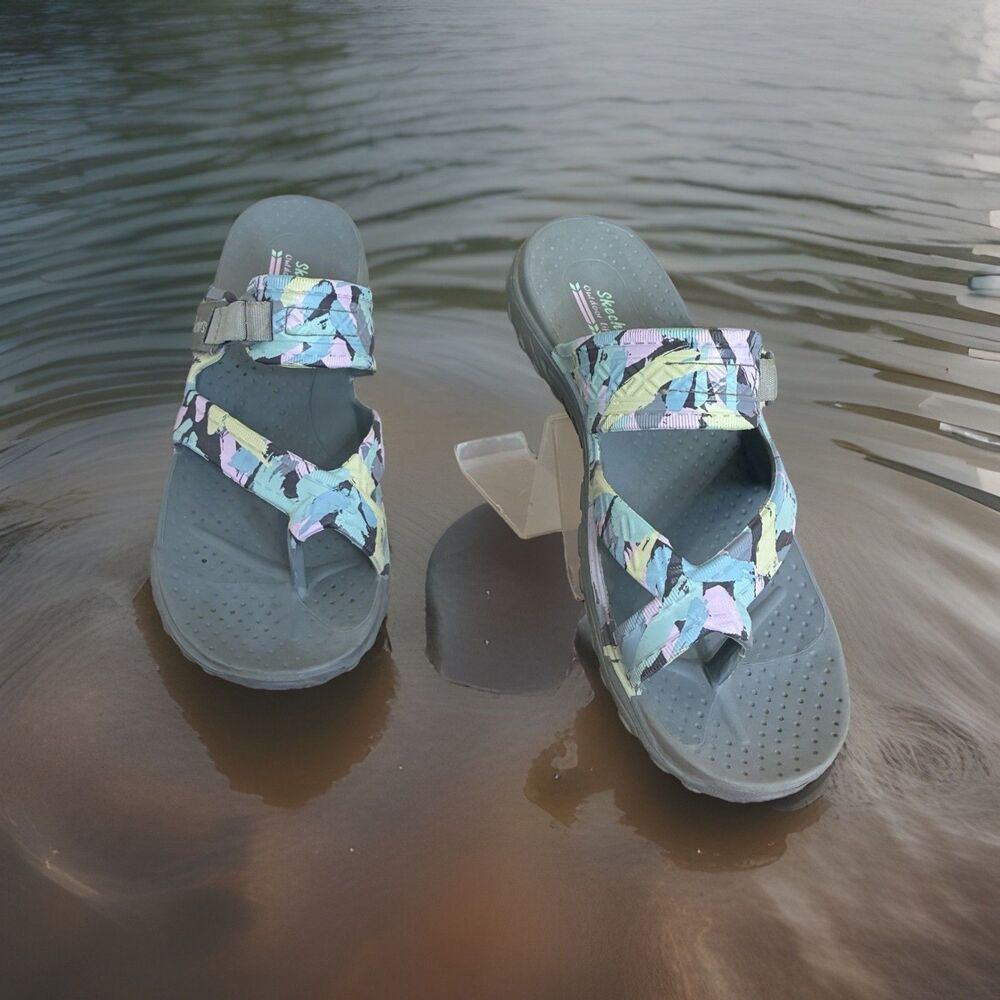 Skechers Women's Foamies Reggae Artsy Multicolor Slip On Sandals Slides